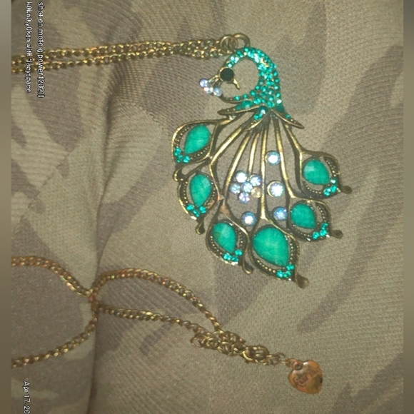Blue Peacock statement Necklace by Kiss Me - Picture 5 of 6
